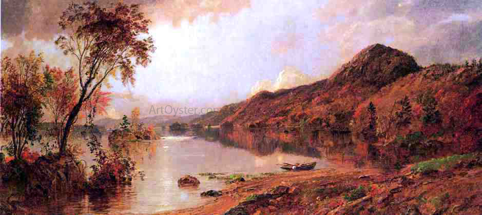 Jasper Francis Cropsey Autumn by the Lake - Hand Painted Oil Painting