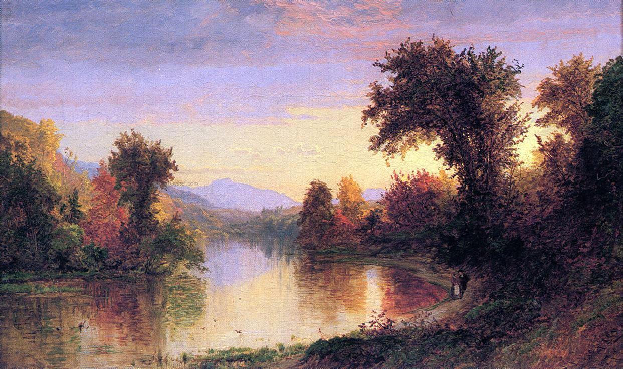 Jasper Francis Cropsey Autumn by the River - Hand Painted Oil Painting