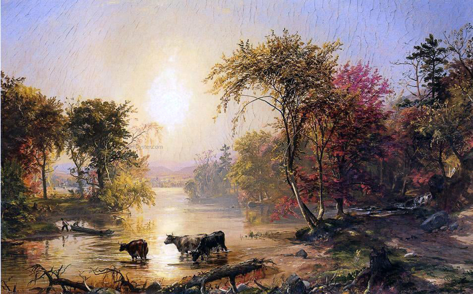 Jasper Francis Cropsey Autumn in America (also known as The Susquehanna River) - Hand Painted Oil Painting
