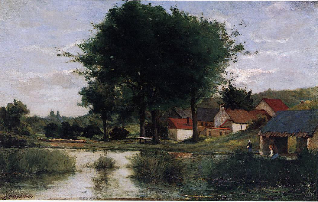 Paul Gauguin Autumn Landscape (also known as Farm and Pond) - Hand Painted Oil Painting