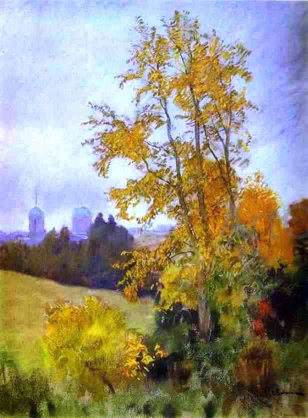 Isaac Ilich Levitan Autumn Landscape with a Church - Hand Painted Oil Painting