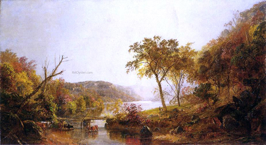 Jasper Francis Cropsey Autumn on Ramapo River, New Jersey - Hand Painted Oil Painting