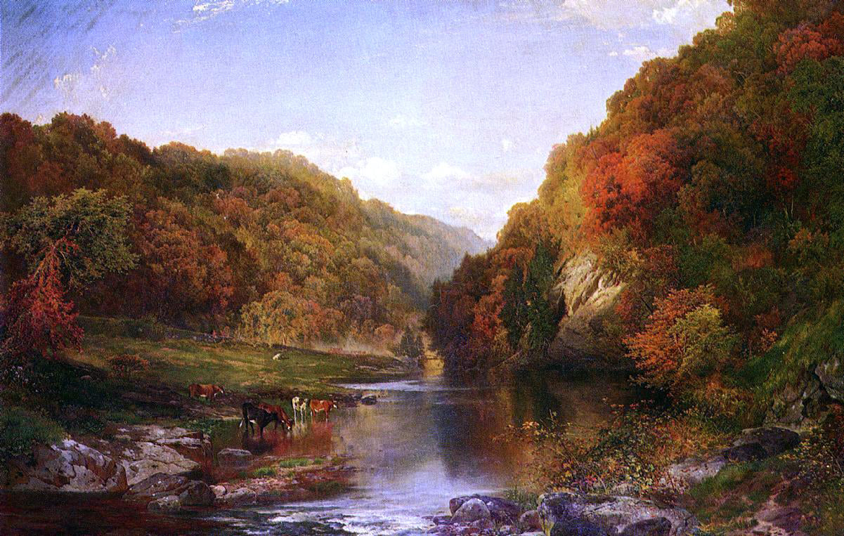 Thomas Moran Autumn on the Wissahickon - Hand Painted Oil Painting