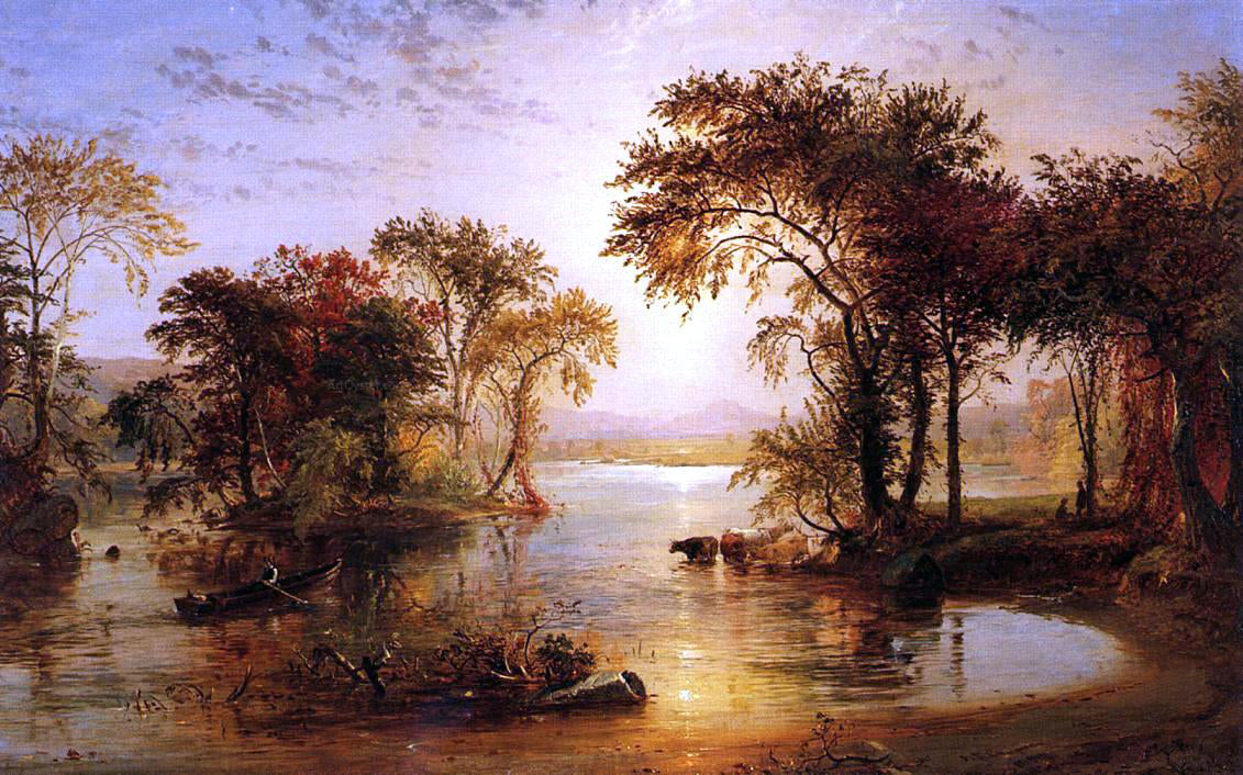 Jasper Francis Cropsey Autumn on the Susquehanna - Hand Painted Oil Painting