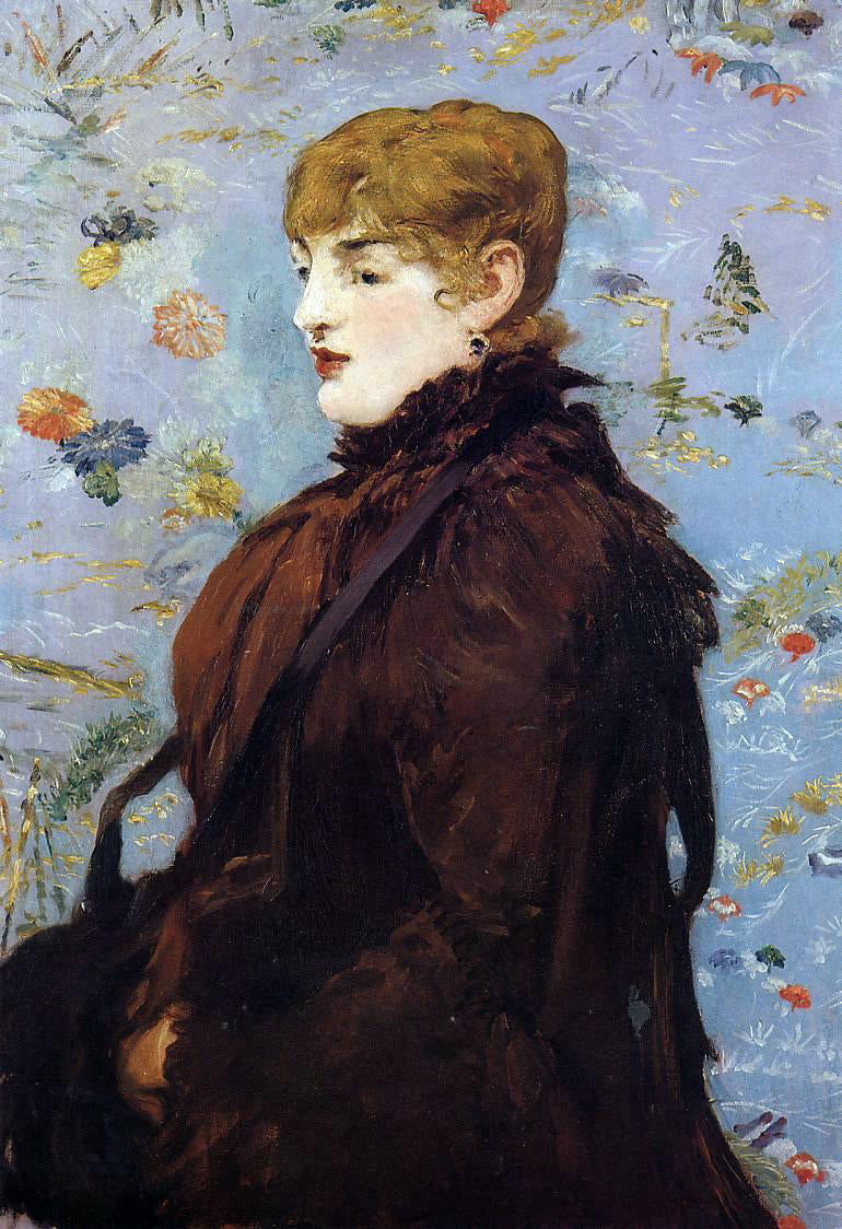 Edouard Manet Autumn, Portait of Mery Laurent in a Brown Fur Cape - Hand Painted Oil Painting