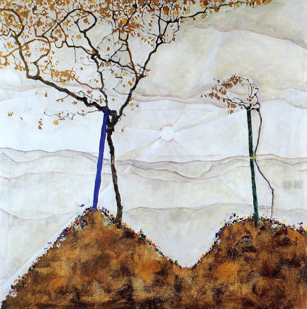 Egon Schiele Autumn Sun I - Hand Painted Oil Painting