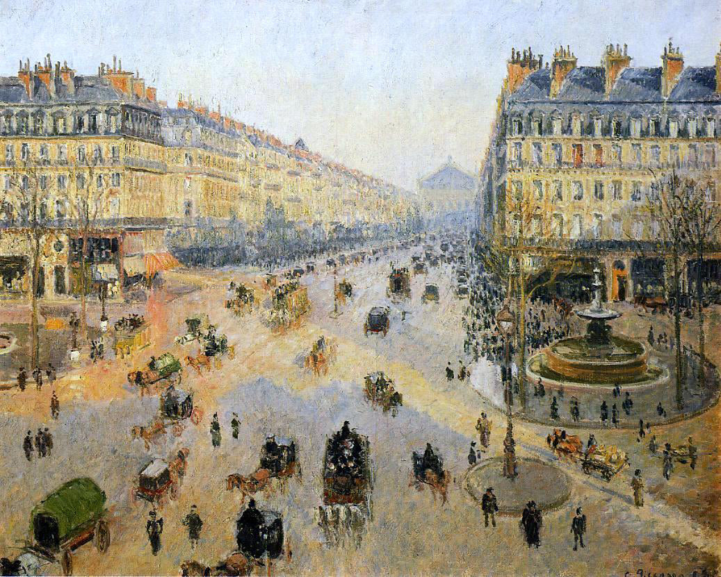 Camille Pissarro Avenue de l'Opera: Sunshine Winter Morning - Hand Painted Oil Painting