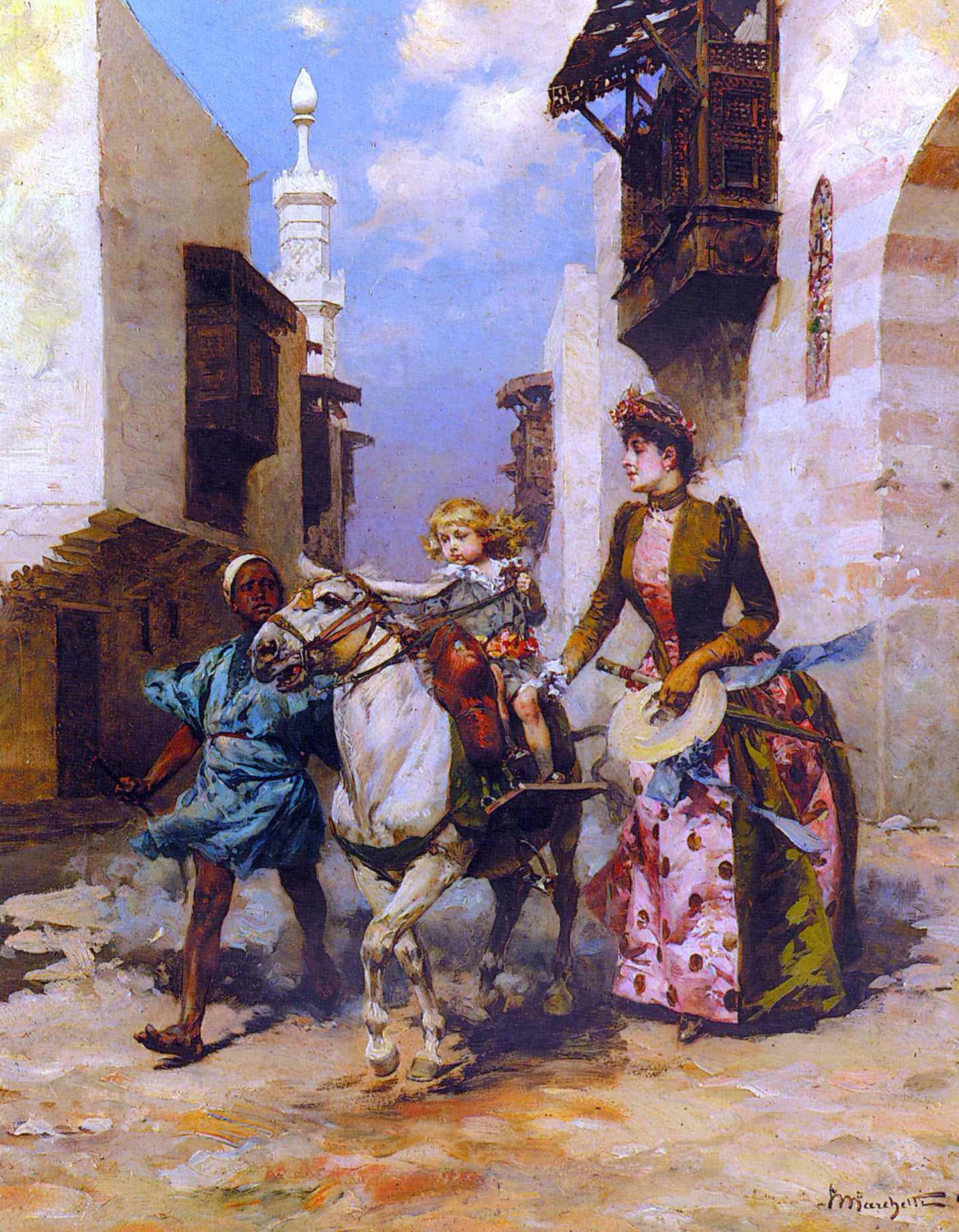 Ludovico Marchetti Avventura Orientale - Hand Painted Oil Painting