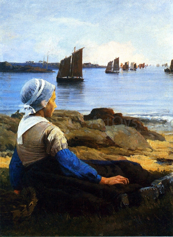 Edward E Simmons Awaiting His Return - Hand Painted Oil Painting