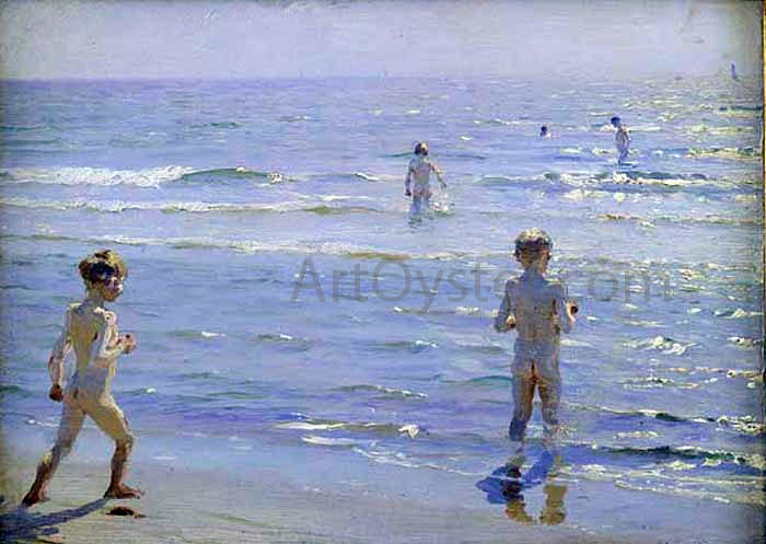 Peder Severin Kroyer Bano de Muchachos - Hand Painted Oil Painting
