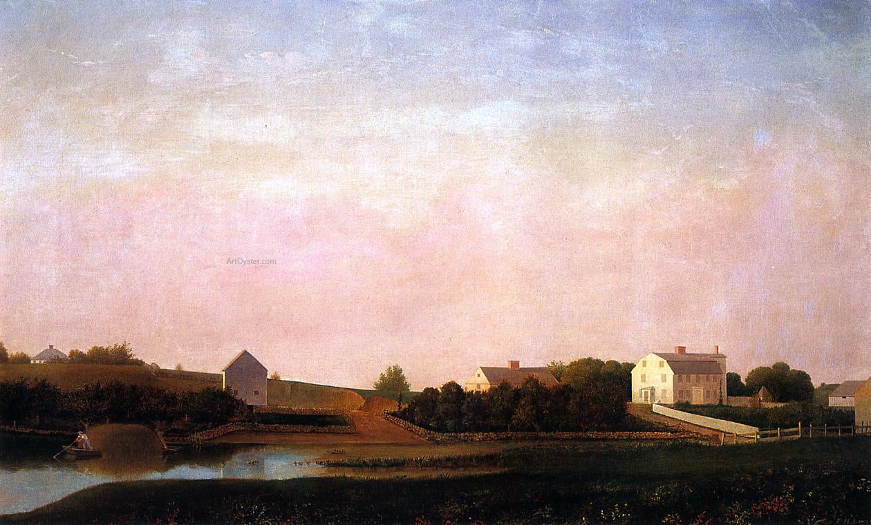 Fitz Hugh Lane The Babson and Ellery Houses, Gloucester - Hand Painted Oil Painting