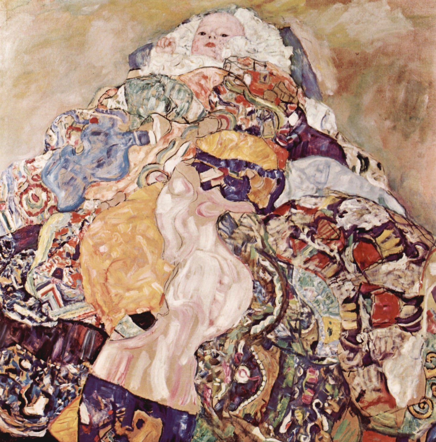 Gustav Klimt A Baby - Hand Painted Oil Painting