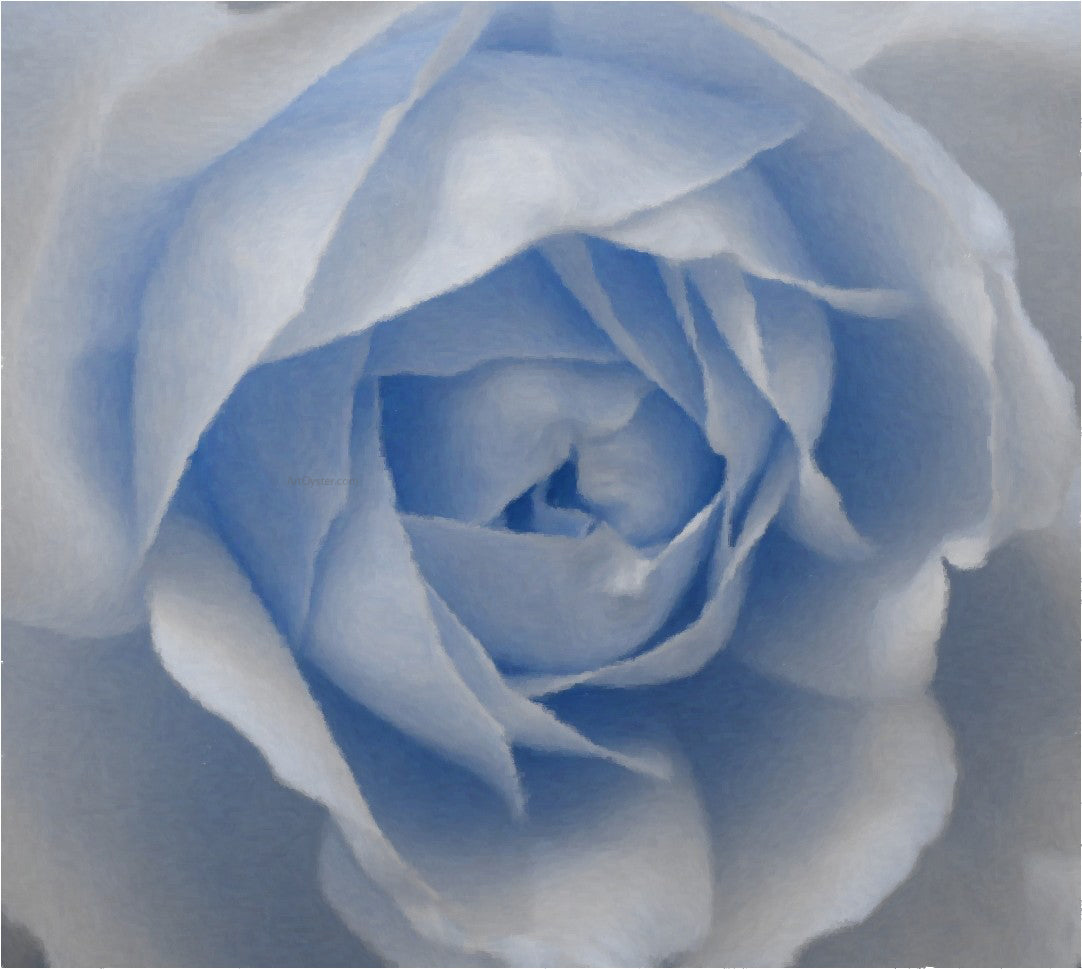 Our Original Collection Baby Blue Rose - Hand Painted Oil Painting