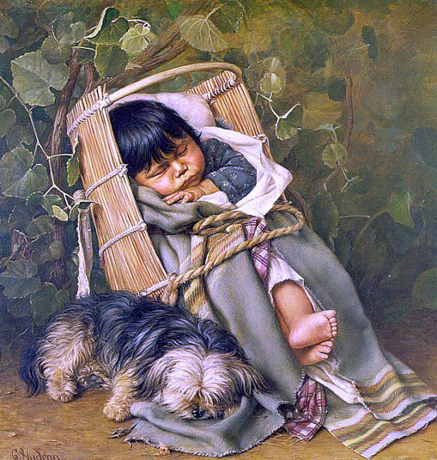 Grace Carpenter Hudson Baby Bunting - Hand Painted Oil Painting