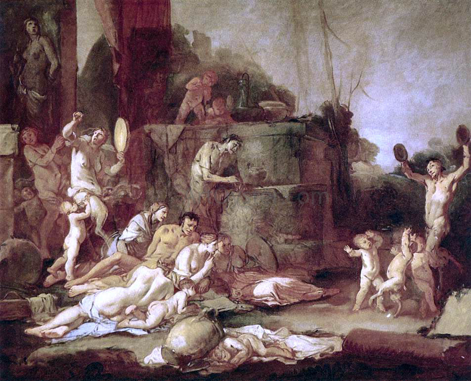 Giulio Carpioni Bacchanal - Hand Painted Oil Painting