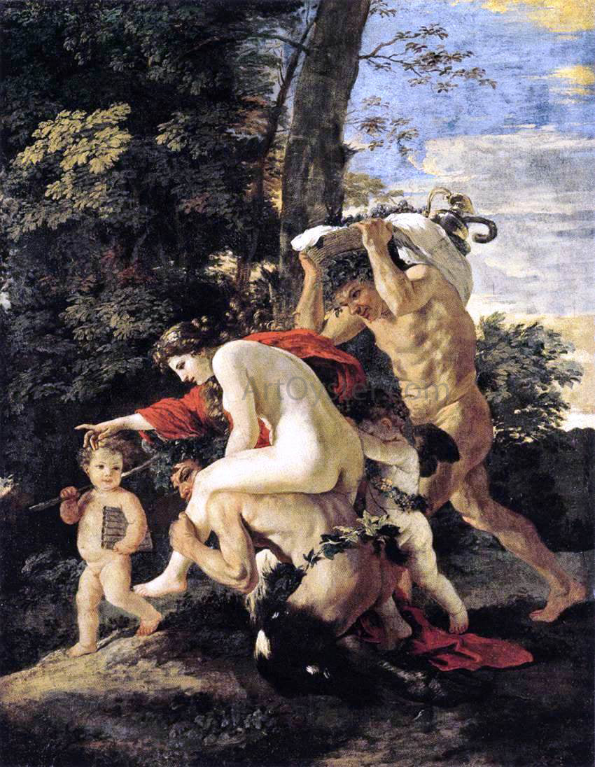 Nicolas Poussin Bacchic Scene - Hand Painted Oil Painting