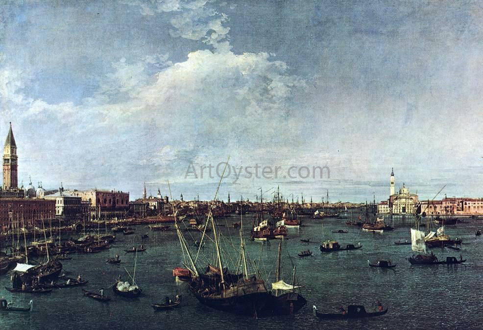 Canaletto Bacino di San Marco - Hand Painted Oil Painting