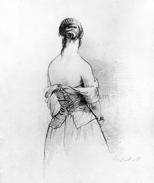 Shepard Alonzo Mount Back of a Woman (from McGuire Scrapbook) - Hand Painted Oil Painting