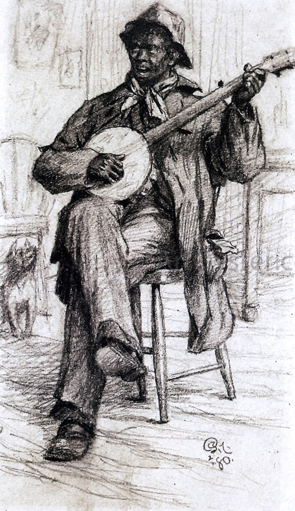 Charles Ethan Porter Banjo Player - Hand Painted Oil Painting