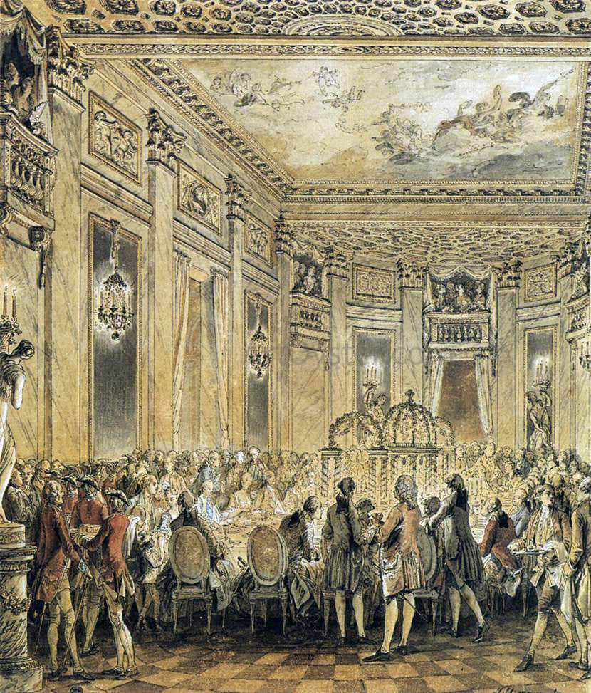 Jean-Michel Moreau Banquet Given in the Presence of the King - Hand Painted Oil Painting