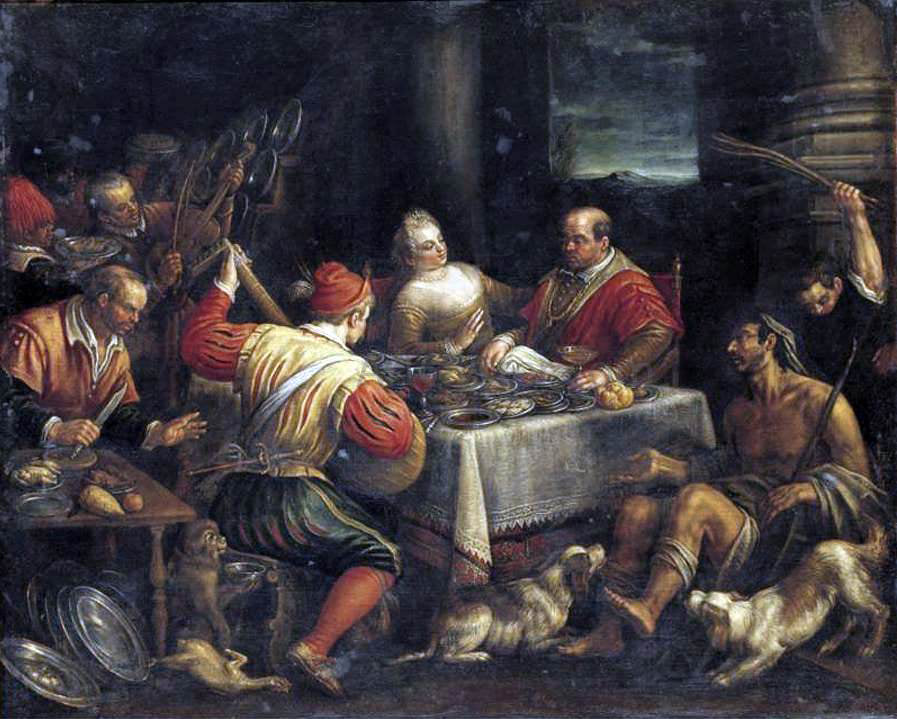 Leandro Bassano Banquet Scene - Hand Painted Oil Painting