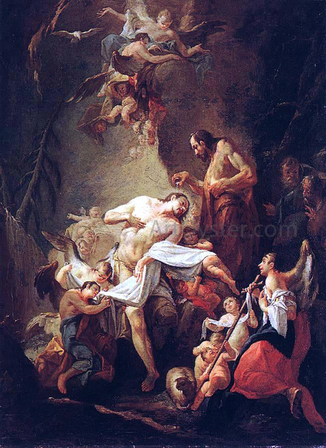 Joseph Ignaz Mildorfer Baptism of Christ - Hand Painted Oil Painting
