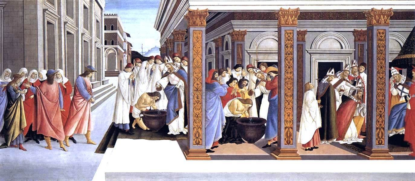 Sandro Botticelli Baptism of St Zenobius and His Appointment as Bishop - Hand Painted Oil Painting