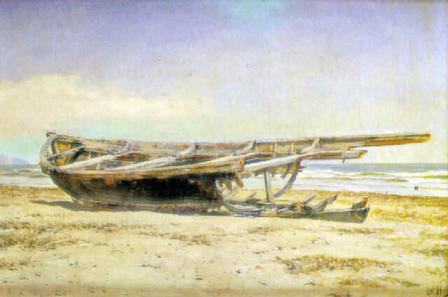 Salvador Abril Y Blasco Barca Varada - Hand Painted Oil Painting