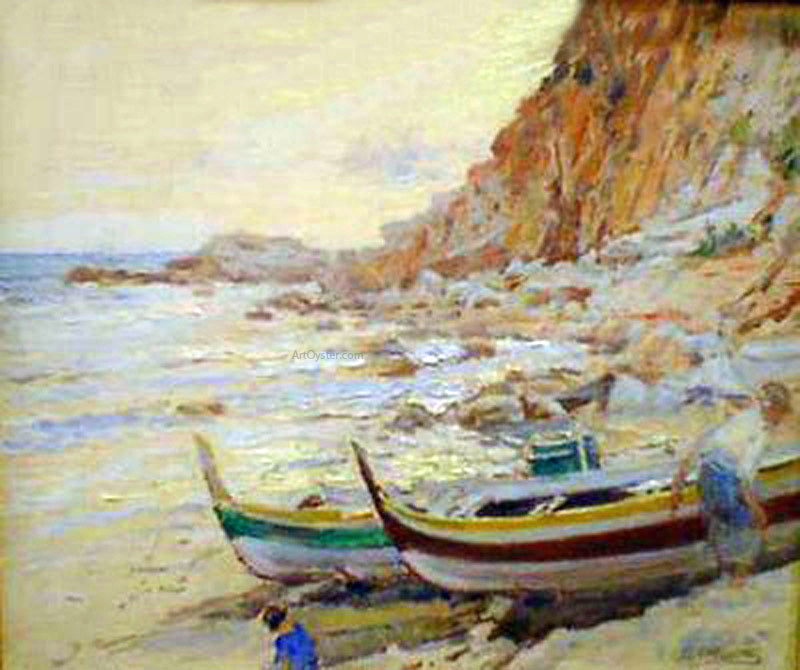 Segundo Matilla Marina Barcas - Hand Painted Oil Painting