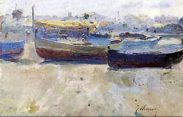 Jose Navarro Llorens Barcas - Hand Painted Oil Painting