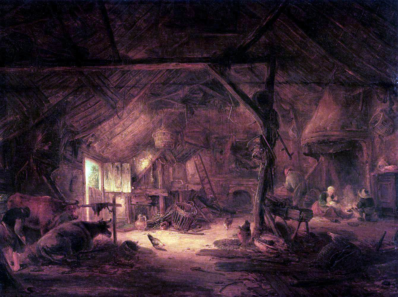 Isaac Van Ostade Barn Interior - Hand Painted Oil Painting