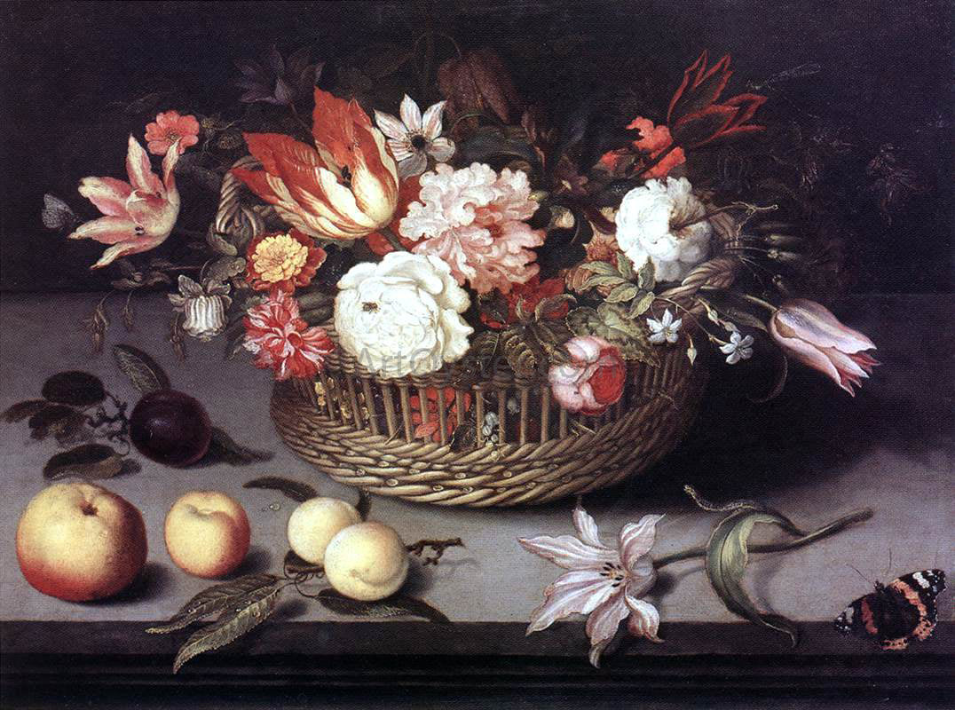 Johannes Bosschaert Basket of Flowers - Hand Painted Oil Painting