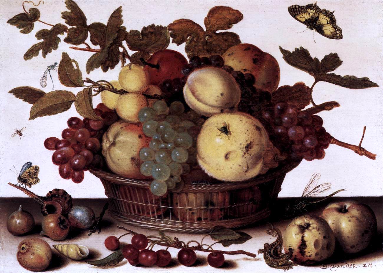 Balthasar Van der Ast Basket of Fruits - Hand Painted Oil Painting