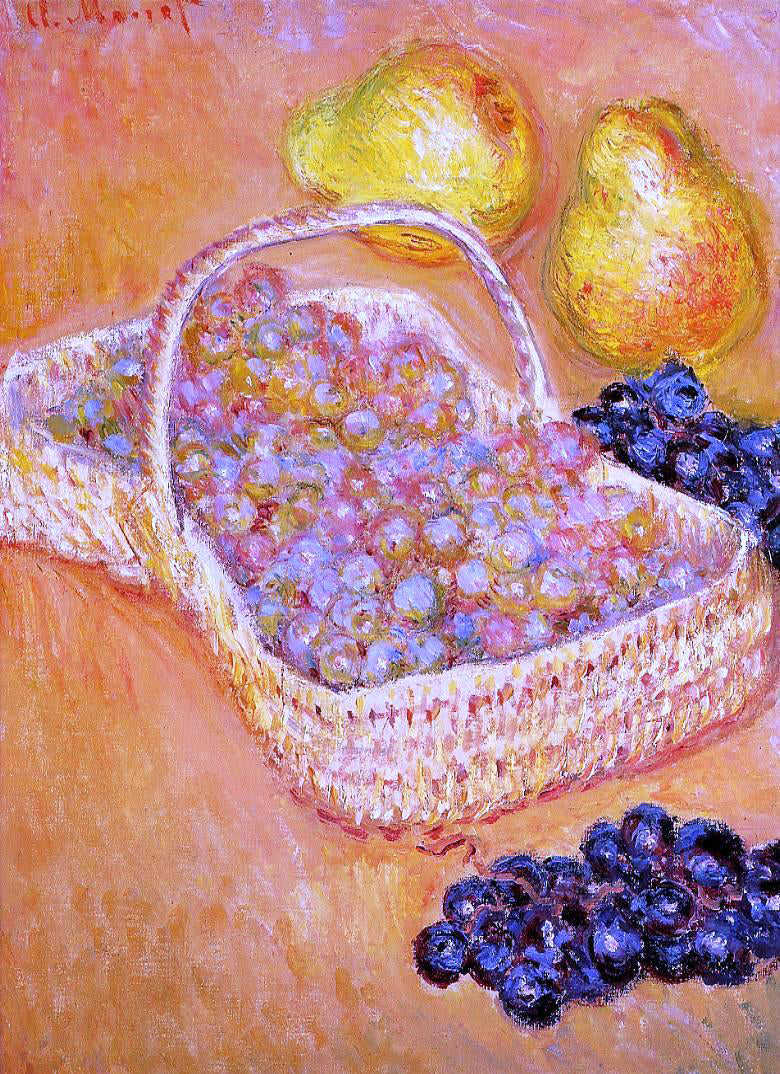 Claude Oscar Monet Basket of Grapes, Quinces and Pears - Hand Painted Oil Painting