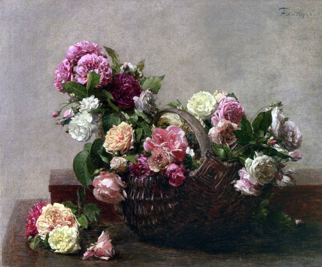 Henri Fantin-Latour Basket of Roses - Hand Painted Oil Painting
