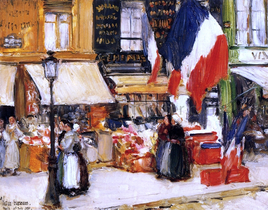 Frederick Childe Hassam Bastille Day, Boulevard Rochechouart, Paris - Hand Painted Oil Painting