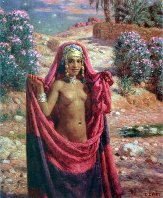 Etienne Dinet A Bather by Moonlight - Hand Painted Oil Painting