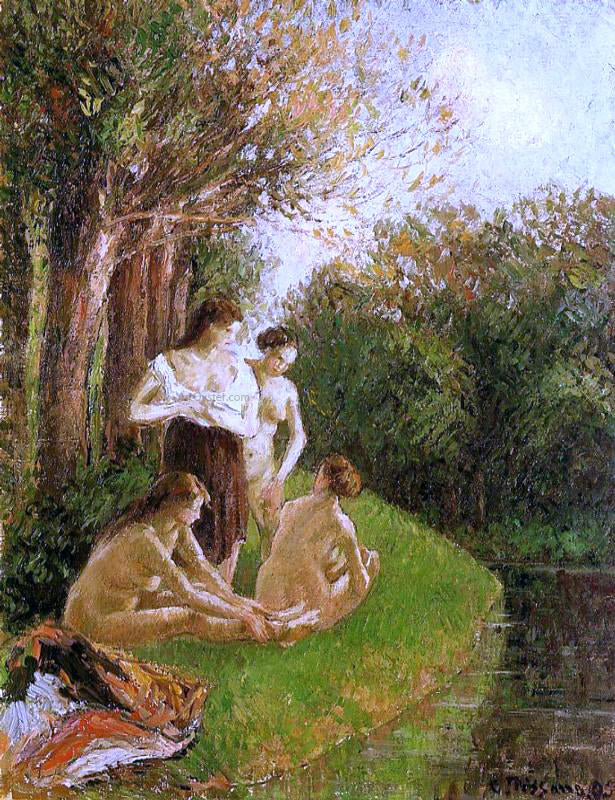  Camille Pissarro Bathers - Hand Painted Oil Painting
