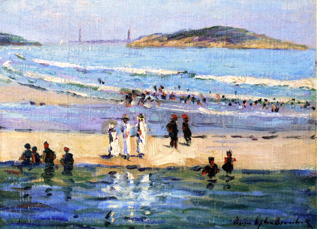 Louise Upton Brumback Bathers Along the Shore - Hand Painted Oil Painting