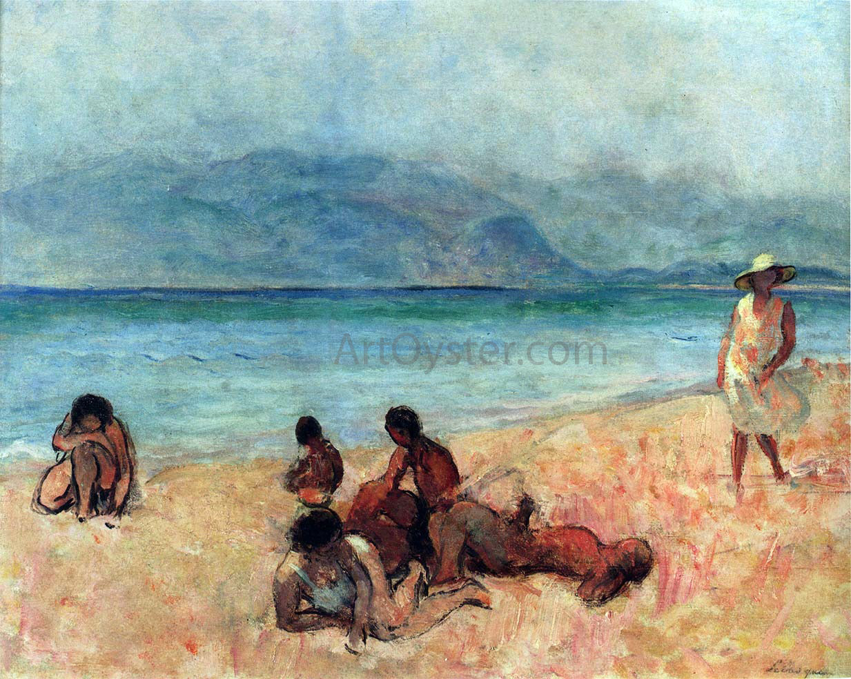 Henri Lebasque Bathers at Saint Tropez - Hand Painted Oil Painting