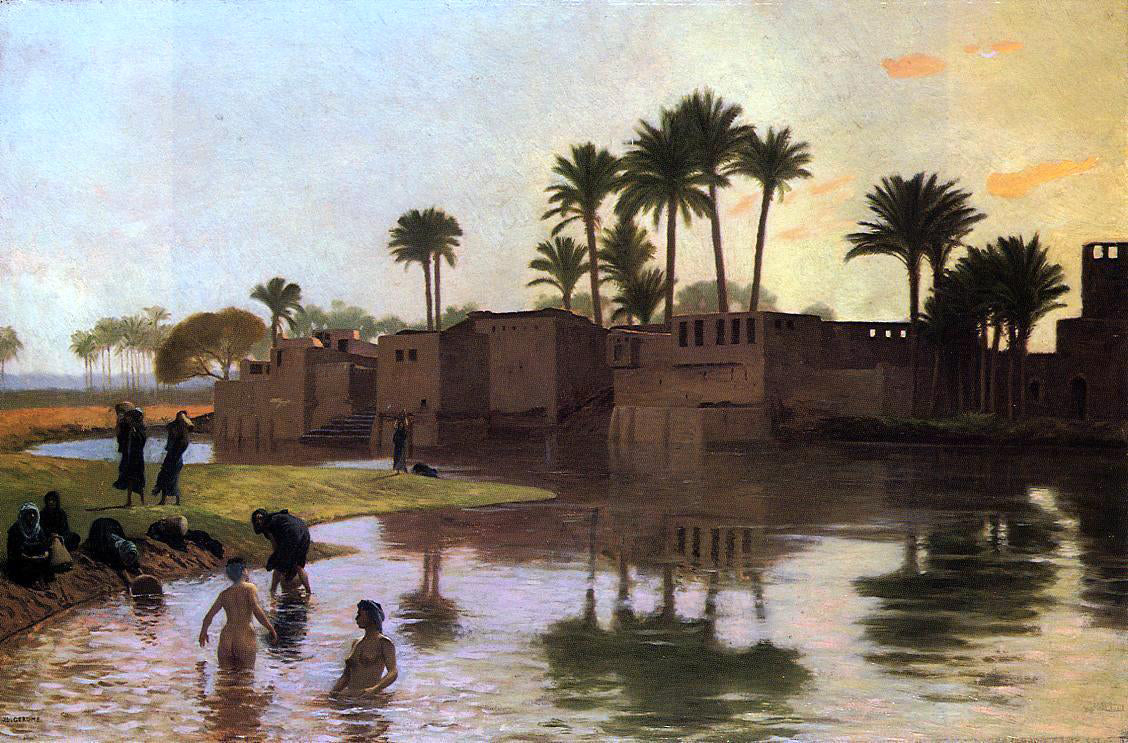 Jean-Leon Gerome Bathers by the Edge of a River - Hand Painted Oil Painting