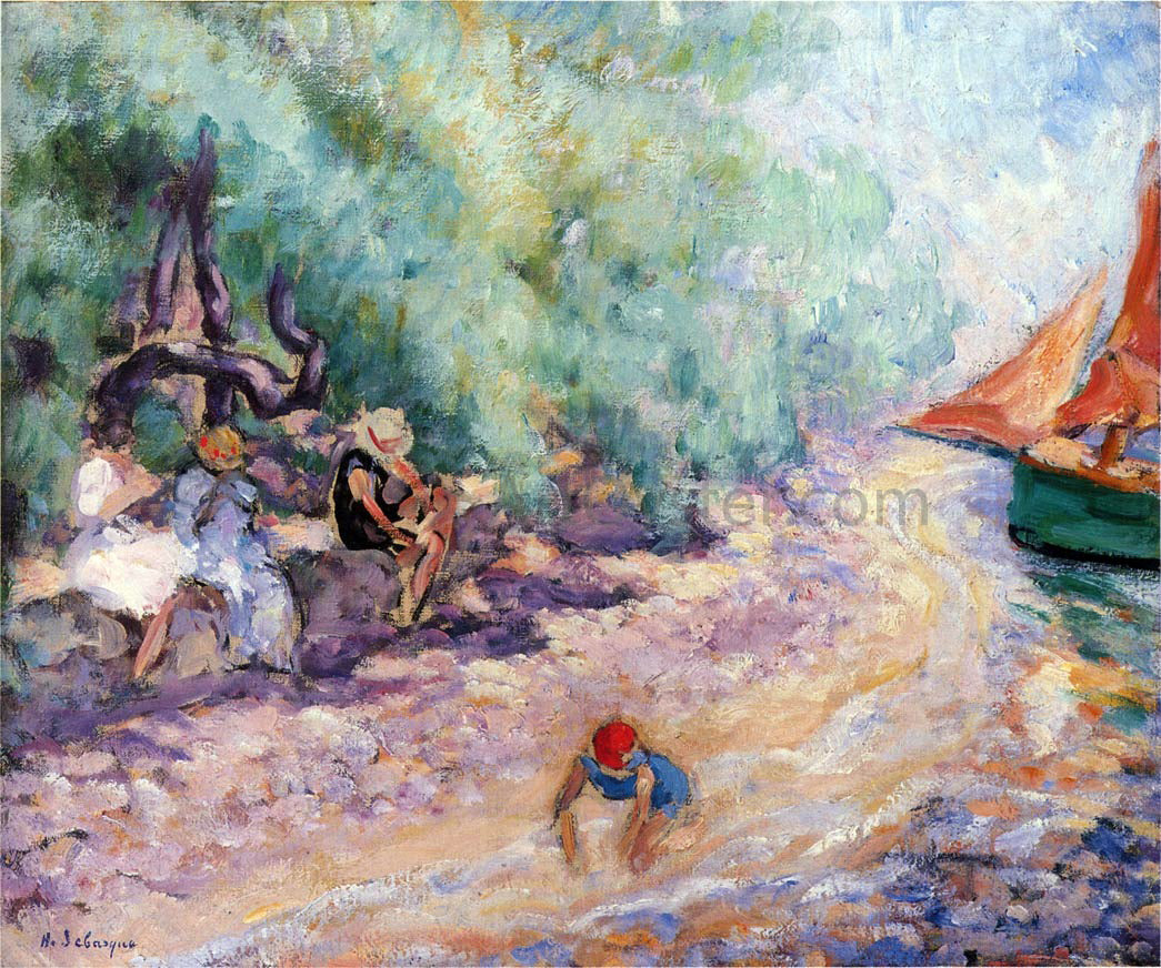 Henri Lebasque Bathers by the River - Hand Painted Oil Painting