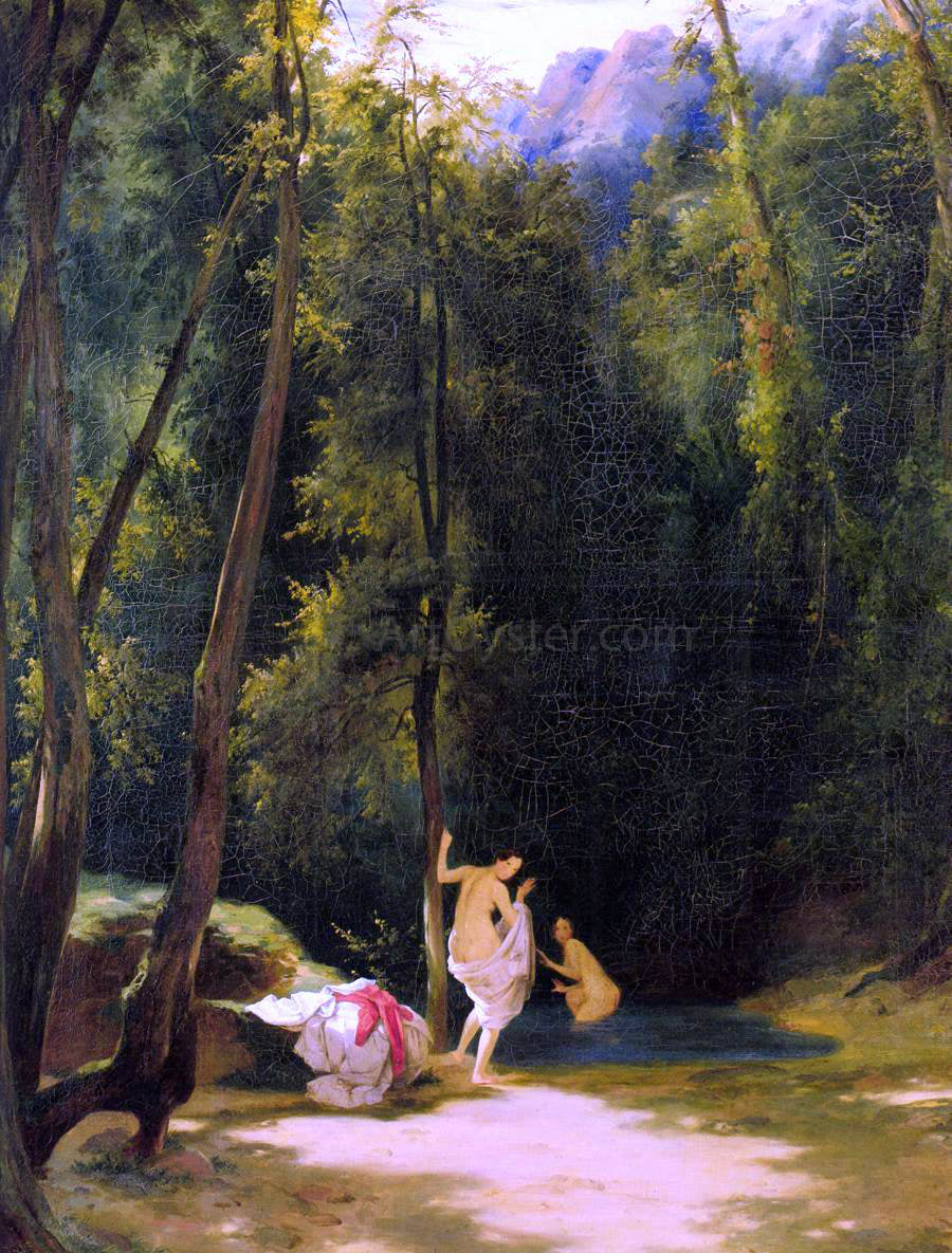  Carl Blechen Bathers in Terni Park - Hand Painted Oil Painting