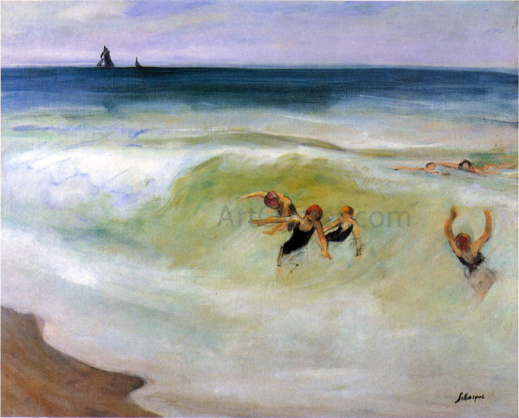 Henri Lebasque Bathers in the Sea - Hand Painted Oil Painting