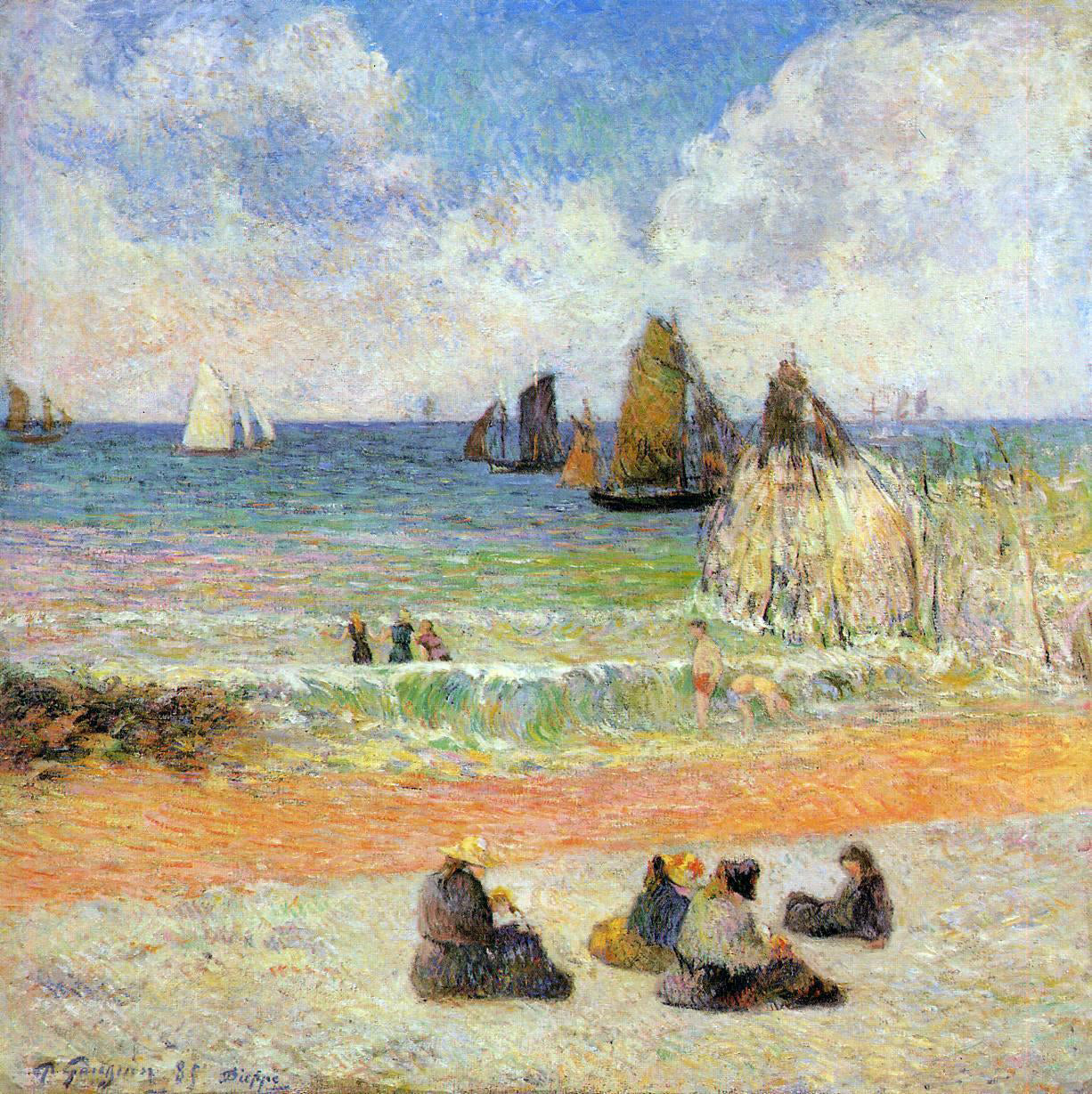 Paul Gauguin Bathing, Dieppe - Hand Painted Oil Painting