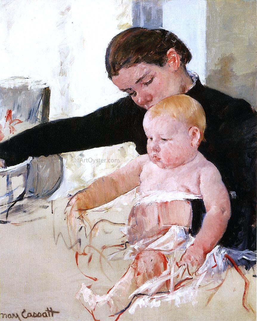 Mary Cassatt Bathing the Young Heir - Hand Painted Oil Painting