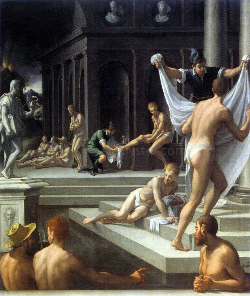 Girolamo Macchietti Baths at Pozzuoli - Hand Painted Oil Painting