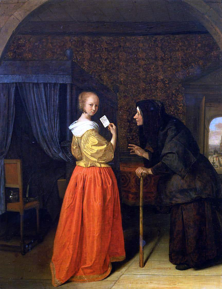 Jan Steen Bathsheba Receiving David's Letter - Hand Painted Oil Painting
