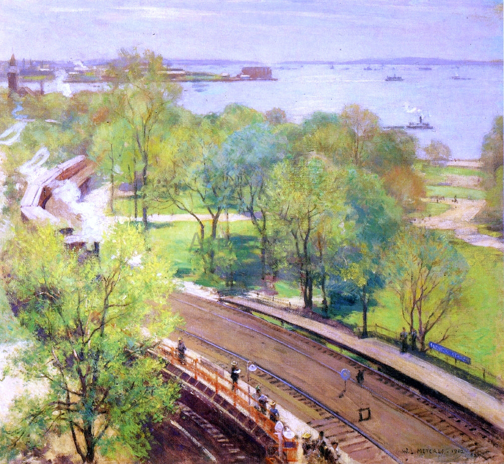  Willard Leroy Metcalf Battery Park - Spring - Hand Painted Oil Painting