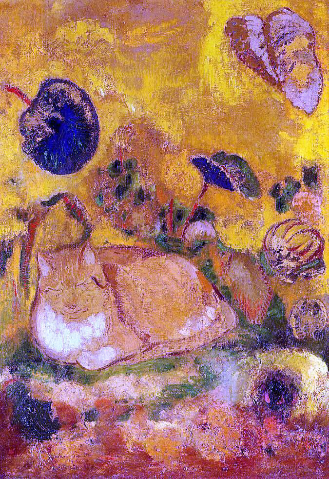 Odilon Redon Bazon, the Artist's Cat - Hand Painted Oil Painting